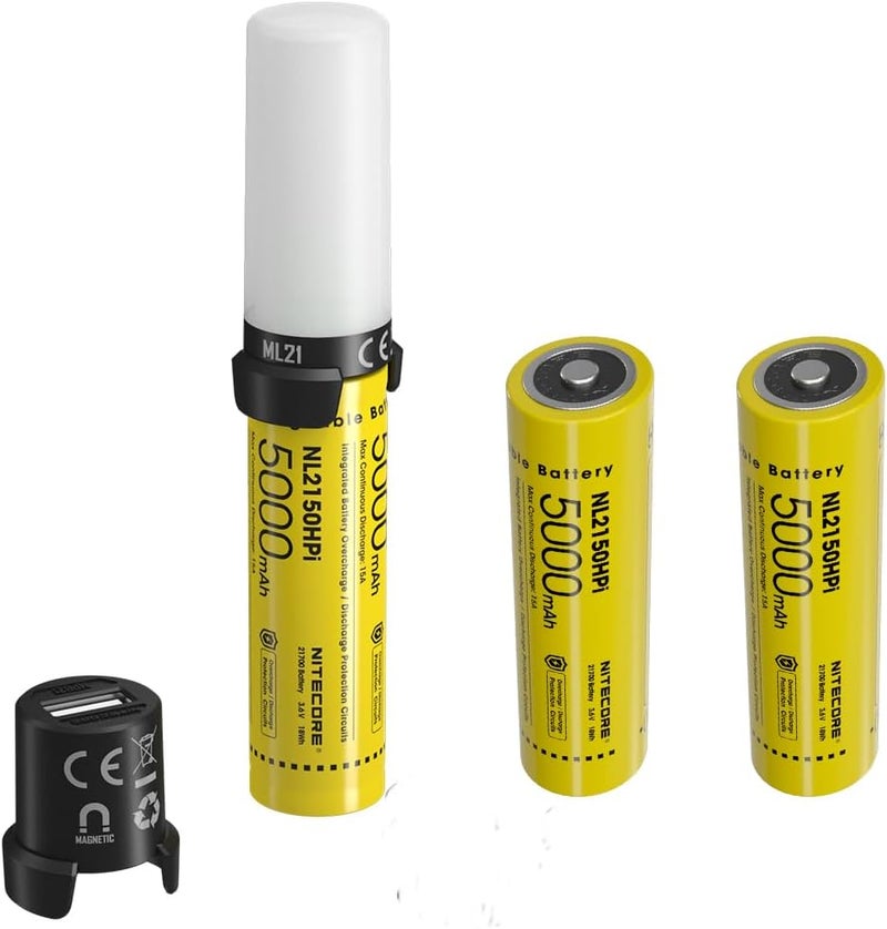 NITECORE مجموعة: نظام البطارية الذكي MPB21 KIT: 3 في 1 ضوء، شاحن و PowerCharger مع بطاريتين إضافيتين NL2150HPi - Image 1